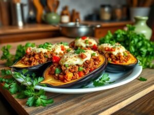 Berinjela Recheada Low Carb à Brasileira