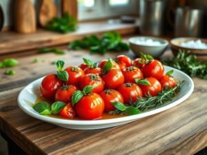 Tomate Confit com Ervas Aromáticas