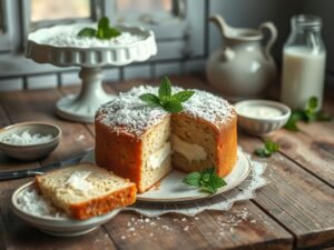 Bolo Low Carb com Recheio Cremoso de Coco