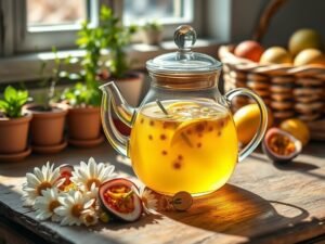 Infusão de Camomila e Maracujá Refrescante