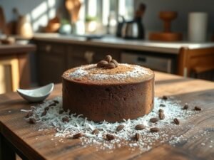 Bolo Low Carb Vegano Sem Açúcar de Cacau e Coco