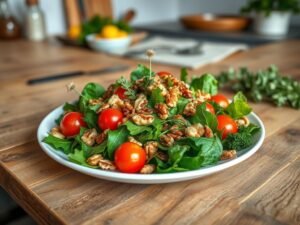 Salada com Castanhas e Ervas do Campo