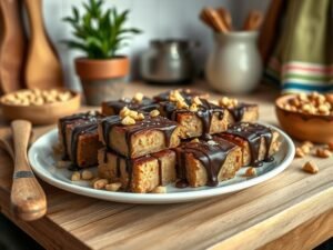 Doce low carb de amendoim com chocolate