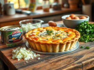 Torta Low Carb de Sardinha e Ovos Deliciosa