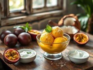 Gelado Vegetariano Low Carb de Maracujá Tropical