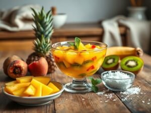 Gelatina Vegetariana Low Carb Sem Açúcar Tropical