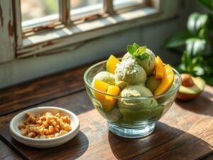 Sorvete Vegano Low Carb de Abacate Tropical