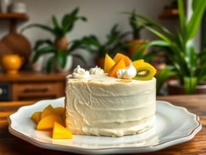 Bolo Low Carb Cremoso com Cream Cheese delícia tropical