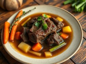 Colchão Duro Cozido no Caldo de Legumes com Sabor da Terra