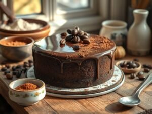 Bolo Low Carb de Chocolate Sem Glúten com Toque de Café
