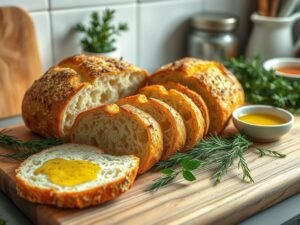 Pão Low Carb Sem Óleo e Sem Lactose com Ervas Aromáticas