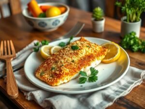 Tilápia Assada com Crosta de Parmesão Deliciosa