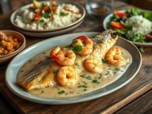 Peixe ao Molho de Camarão Cremoso Delícia Brasileira