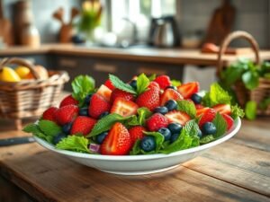 Salada Exótica com Frutas Vermelhas