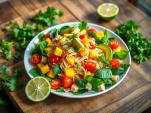 Salada de Kani com Molho Cítrico Tropical