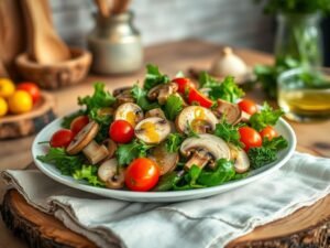 Salada de Cogumelos Frescos com Vinagrete de Limão